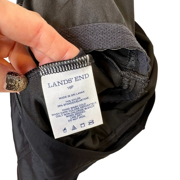 Lands End Womens One Piece Bathing Suit Black 16 - Picture 8 of 11